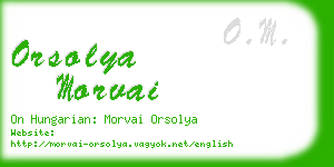 orsolya morvai business card